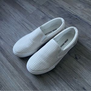 White slip on shoes